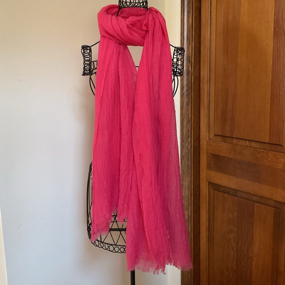 J Crew Elegant Pink Scarf 80”x26” - Picture 5 of 5